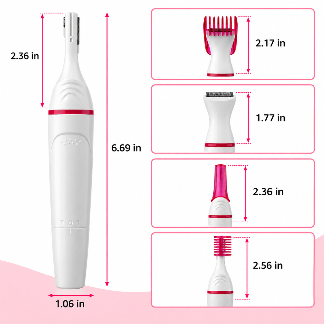 5-in-1 Rechargeable Epilator | Multi-Attachment Hair Removal System | Waterproof Design