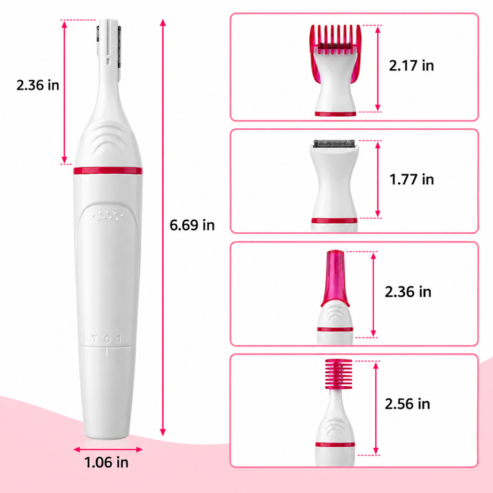 5-in-1 Rechargeable Epilator | Multi-Attachment Hair Removal System | Waterproof Design