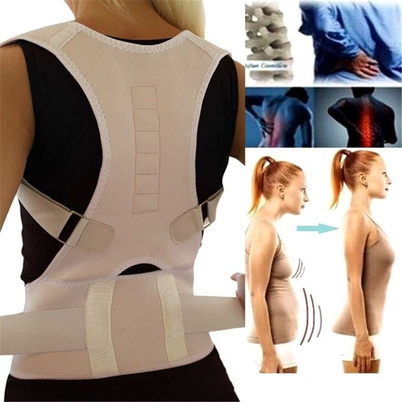 Adjustable Back Posture Corrector | Breathable Support Brace | Magnetic Inserts &amp; Custom Fit