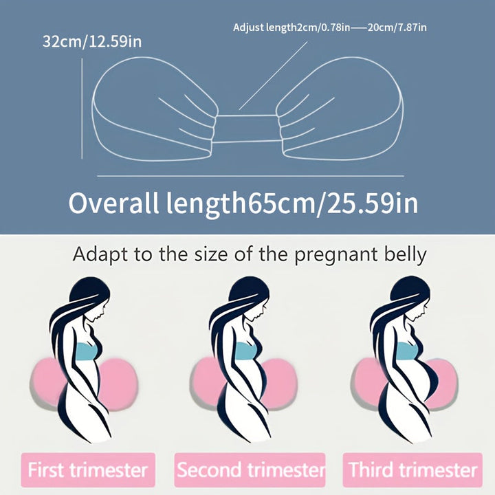 Adjustable Pregnancy Pillow | Ergonomic Maternity Support Pillow for Side Sleeping | Belly &amp; Back Support