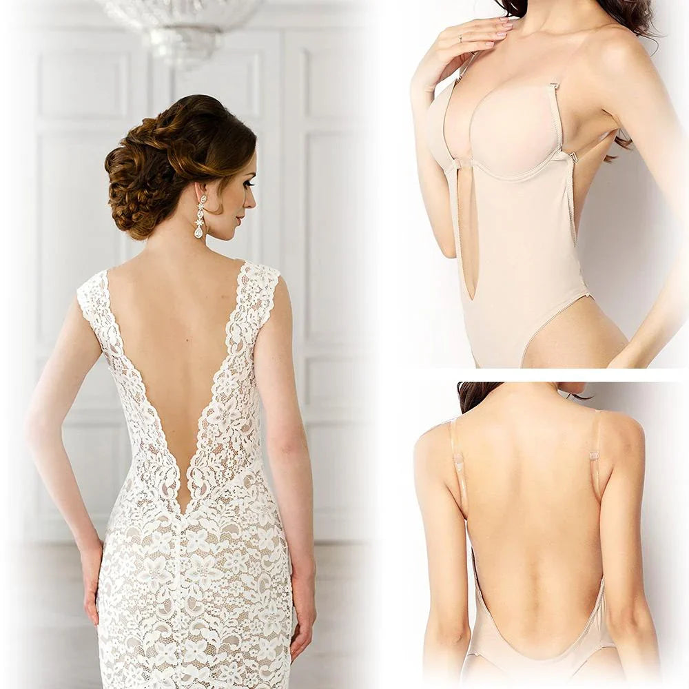 Amelia - Women’s backless body bra with deep plunge and invisible support