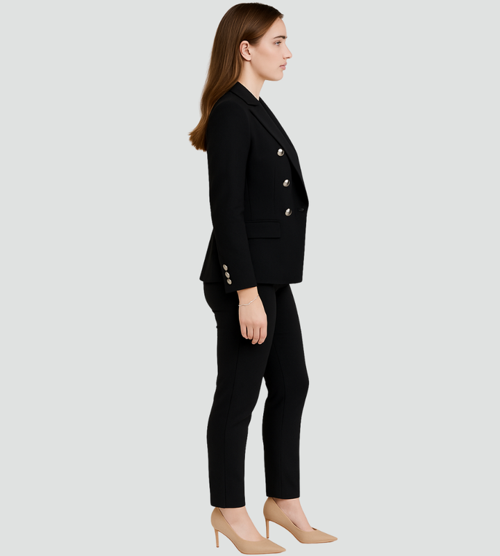 Amelia - Women’s matching blazer set double breasted and elegant with slim leg