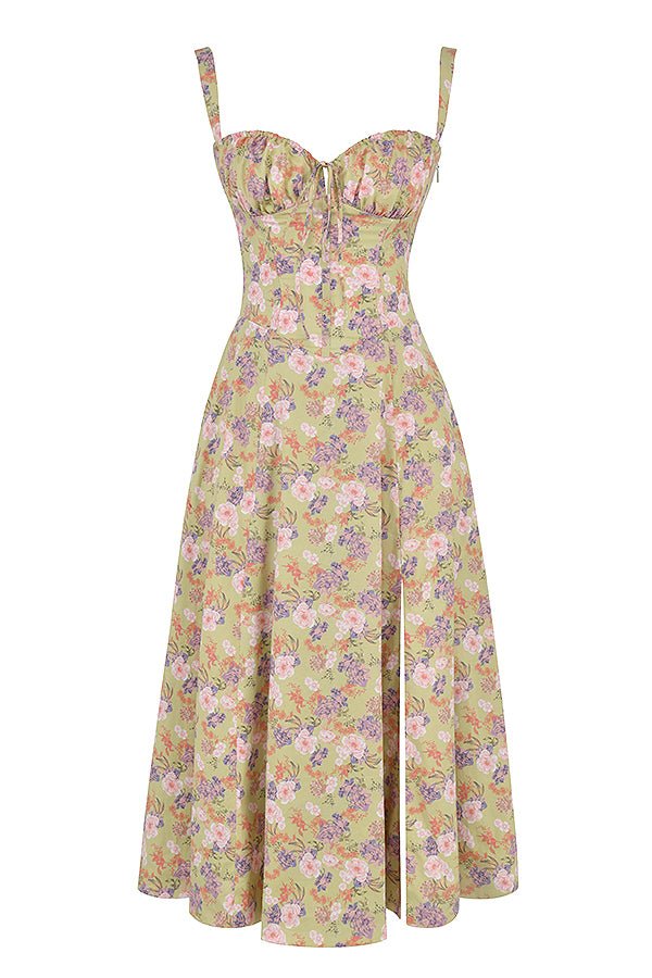 Aurora - Romantic Women's Wedding Guest Dress with Sweetheart Neckline and Front Slit