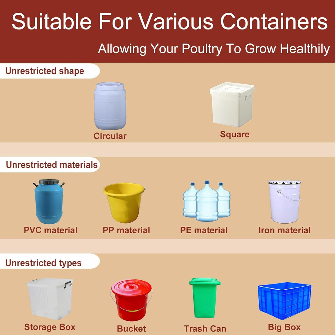 Automatic Chicken Water Cups | Gravity-Fed Poultry Waterer | Leak-Proof PP Drinking Cups | 10 Pack