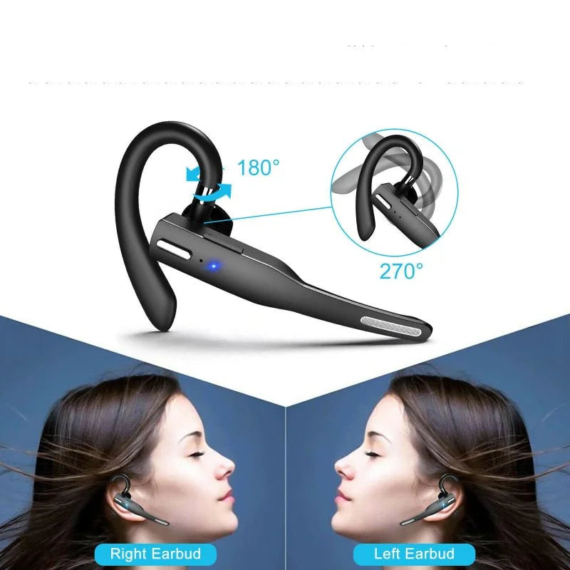 Bluetooth Earbud Headset | Dual Mic Noise Cancellation | 48-Hour Battery Life