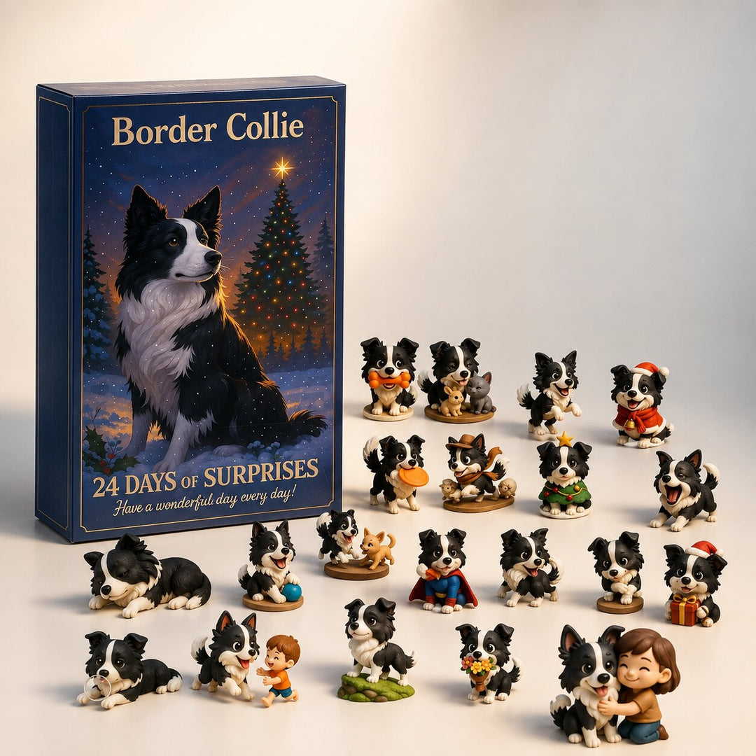 Border Collie Advent Calendar 2026 | 24 Dog-Themed Ornament Surprises | Holiday Countdown Collection