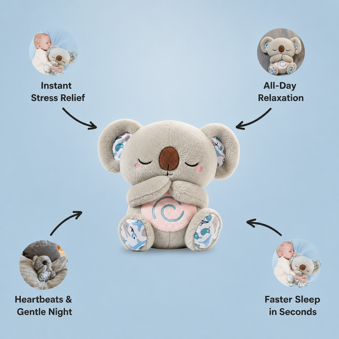 Breathing Koala Plush Toy | Soothing Night Light &amp; Gentle Motion | Soft Sleep Companion for Kids and Adults