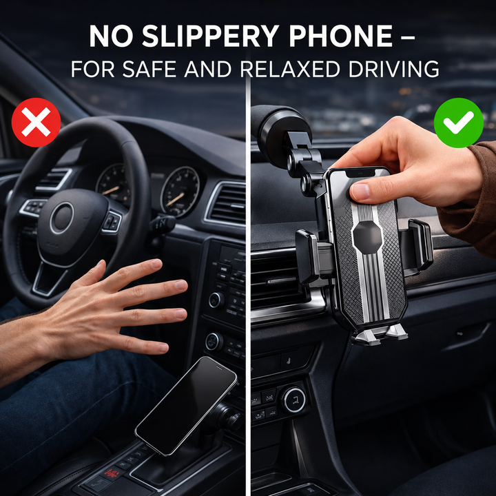 Car Phone Mount | Dashboard &amp; Windshield Phone Holder | 360° Adjustable Suction Cup Stand