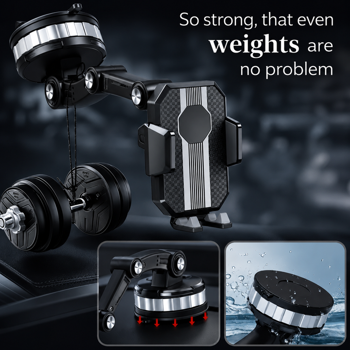 Car Phone Mount | Dashboard &amp; Windshield Phone Holder | 360° Adjustable Suction Cup Stand