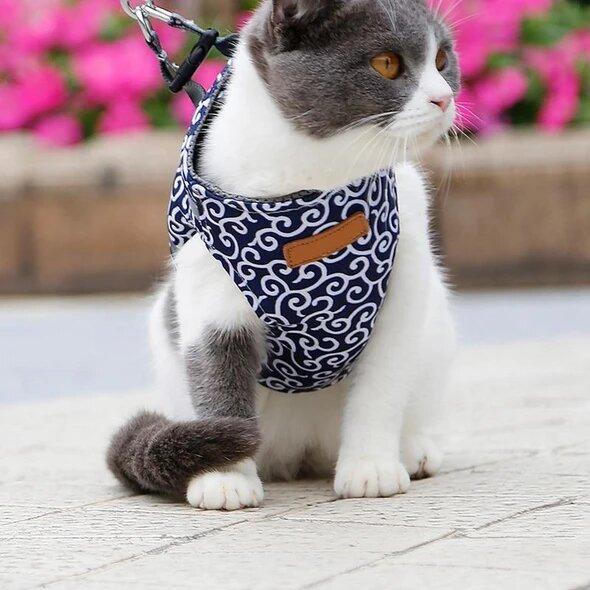 Cat Harness &amp; Leash Set | Escape-Proof Adjustable Vest | Breathable Comfort Fit