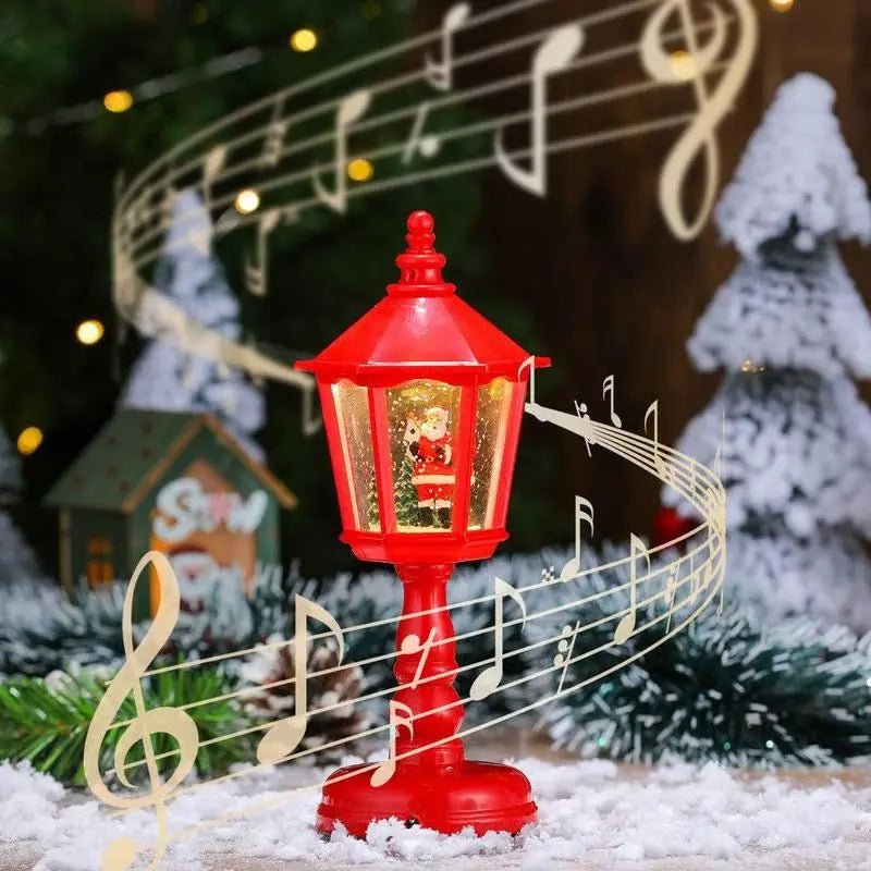 Christmas Snow Globe Lantern | Swirling Snow Effect &amp; Warm White LED Light | USB or Battery Powered