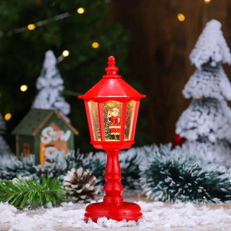 Christmas Snow Globe Lantern | Swirling Snow Effect &amp; Warm White LED Light | USB or Battery Powered