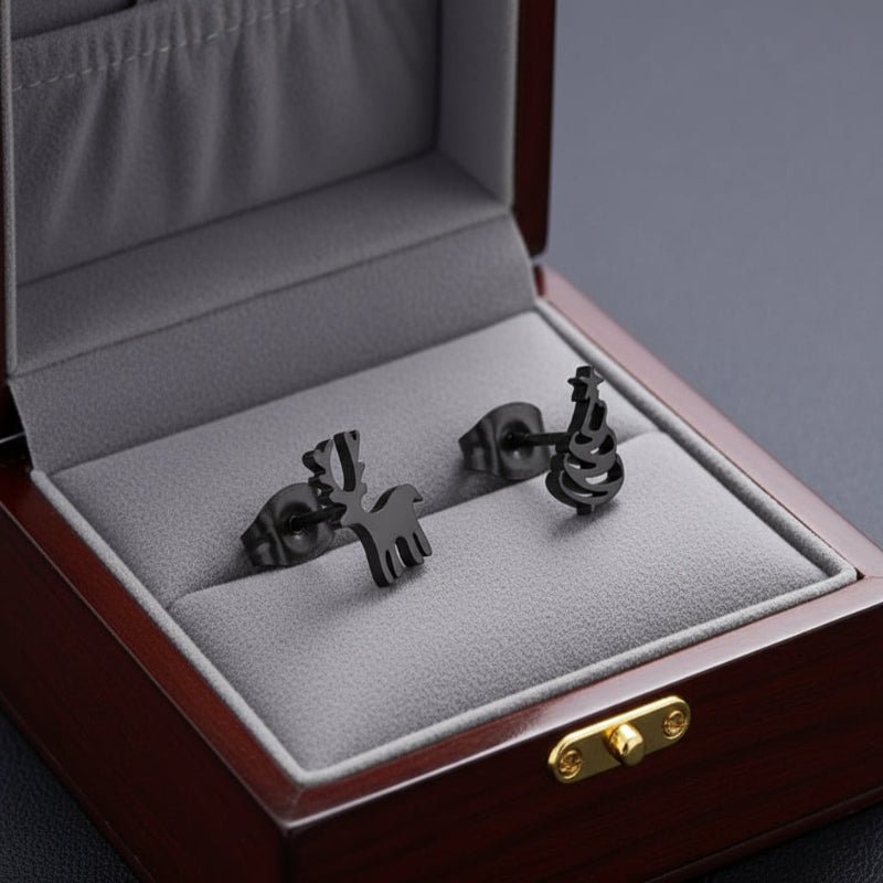 Christmas Stud Earrings | 925 Sterling Silver | Polished Finish &amp; Butterfly Back | Holiday Jewelry Gift