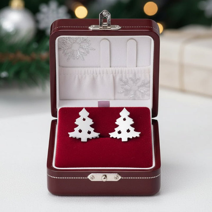 Christmas Stud Earrings | 925 Sterling Silver | Polished Finish &amp; Butterfly Back | Holiday Jewelry Gift