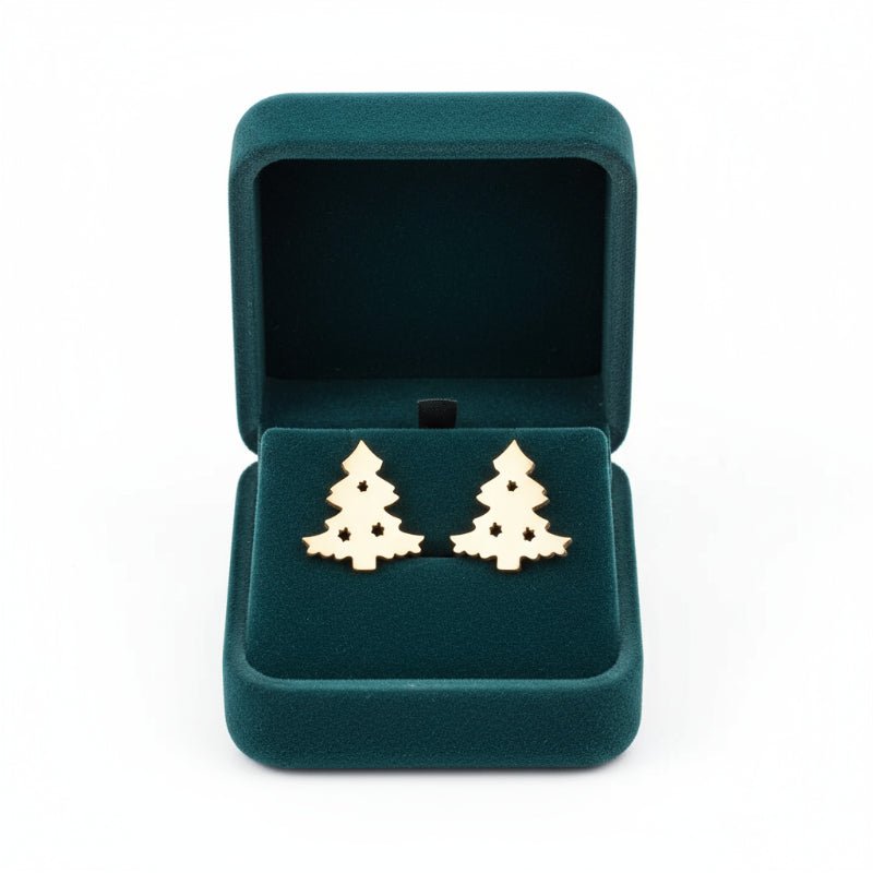 Christmas Stud Earrings | 925 Sterling Silver | Polished Finish &amp; Butterfly Back | Holiday Jewelry Gift
