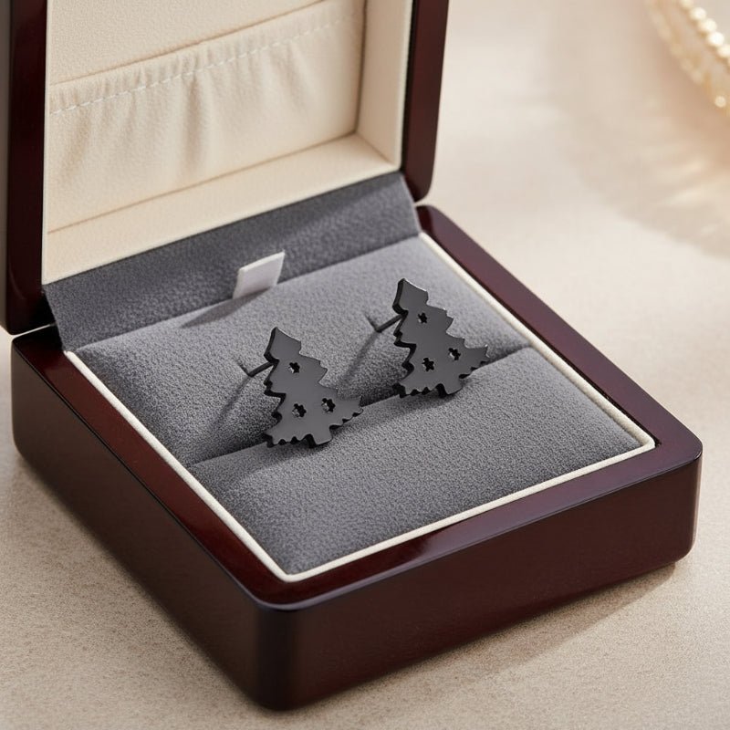 Christmas Stud Earrings | 925 Sterling Silver | Polished Finish &amp; Butterfly Back | Holiday Jewelry Gift