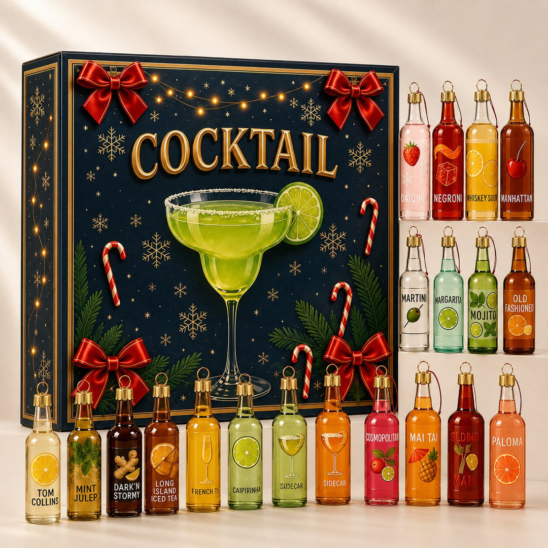 Cocktail Advent Calendar 2026 | 24 Drink-Themed Ornament Surprises | Holiday Countdown Collection