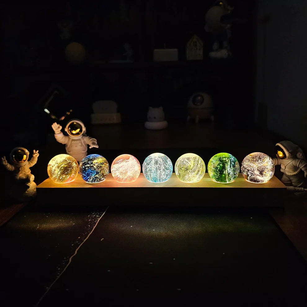 Crystal Table Lamp | Cosmic Light Effects | Decorative LED Night Light