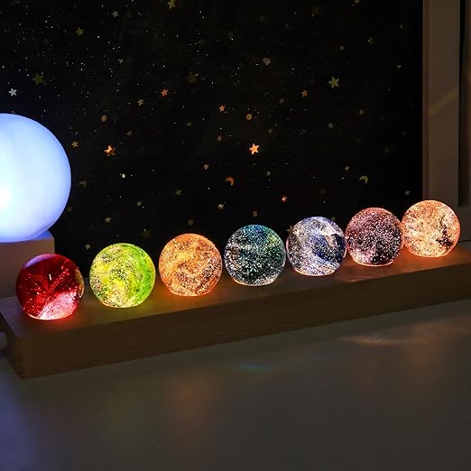 Crystal Table Lamp | Cosmic Light Effects | Decorative LED Night Light
