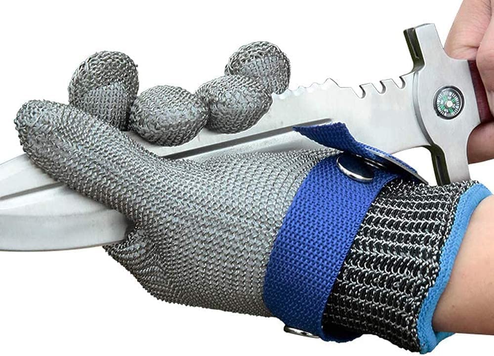 Cut Resistant Glove Set | Stainless Steel Mesh Protection | Food Prep Safety | 2-Piece Set