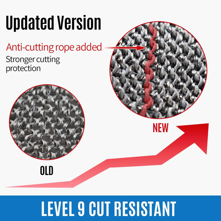 Cut Resistant Glove Set | Stainless Steel Mesh Protection | Food Prep Safety | 2-Piece Set