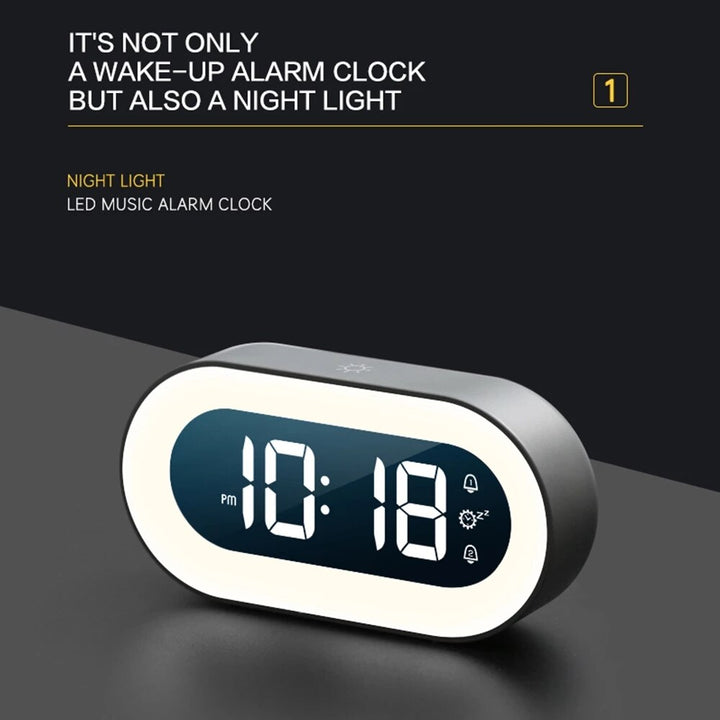 Digital Alarm Clock with Night Light | Dimmable LED Display | USB-C Rechargeable &amp; 1500mAh Battery