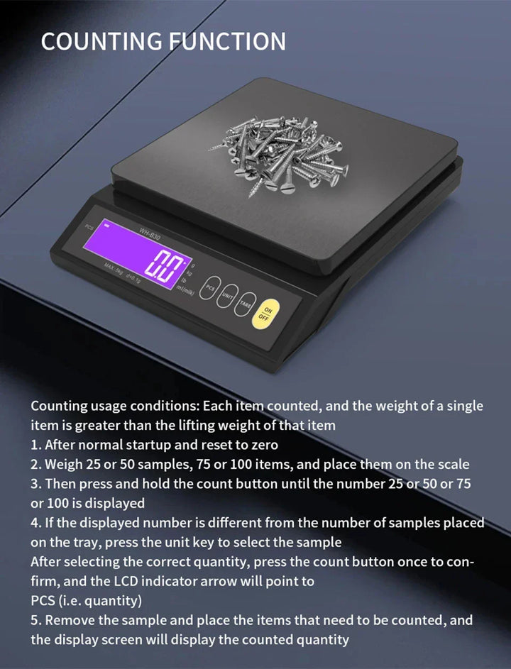 Digital Kitchen Scale | Waterproof Stainless Steel Platform | High Precision LCD Display | 11 lb Capacity