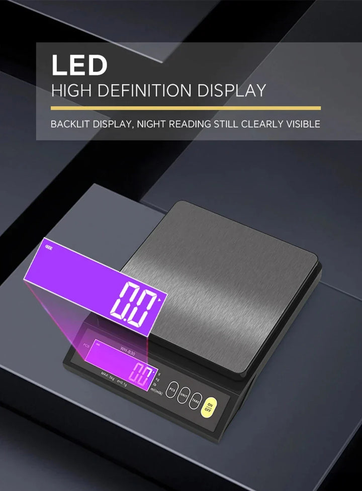 Digital Kitchen Scale | Waterproof Stainless Steel Platform | High Precision LCD Display | 11 lb Capacity