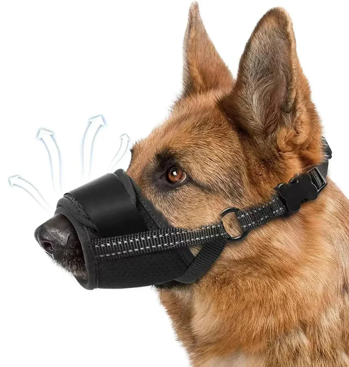 Dog Muzzle | Breathable Mesh Design | Adjustable Anti-Bite &amp; Anti-Bark Fit