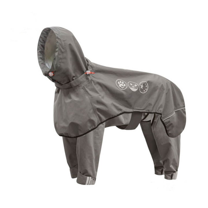 Dog Raincoat | Waterproof Four-Leg Design | Reflective Hooded Full Coverage Jacket
