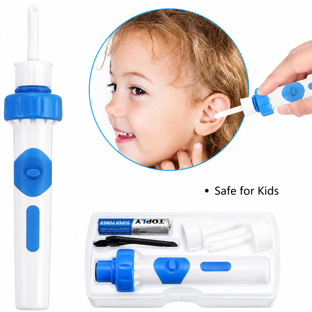 Ear Wax Remover | Electric Vacuum Cleaner with Soft Silicone Tips | Reusable Ear Cleaning Kit