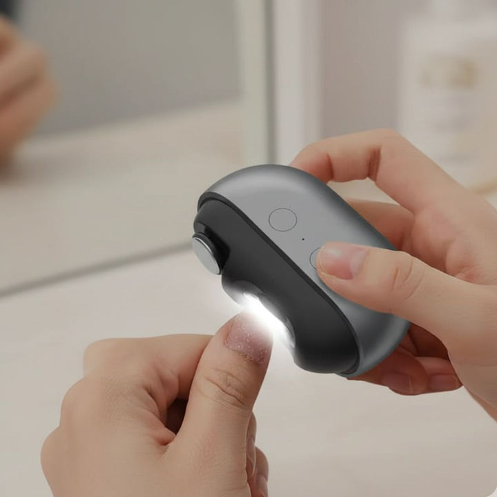 Electric Nail Clipper &amp; Polisher | LED Light &amp; Safe Precision Trimming | Portable Nail Care Tool