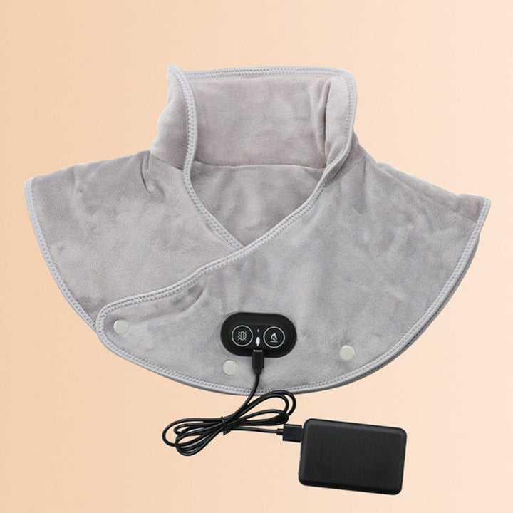 Electric Neck &amp; Shoulder Heating Pad | Soothing Vibration Massage | Adjustable Fit &amp; Heat Comfort Wrap