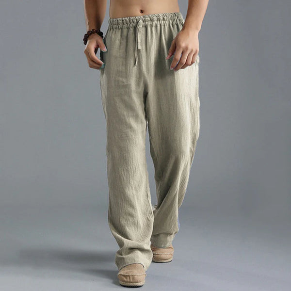Ethan - Relaxed Men's Linen Pants with Drawstring Waist and Side Pockets