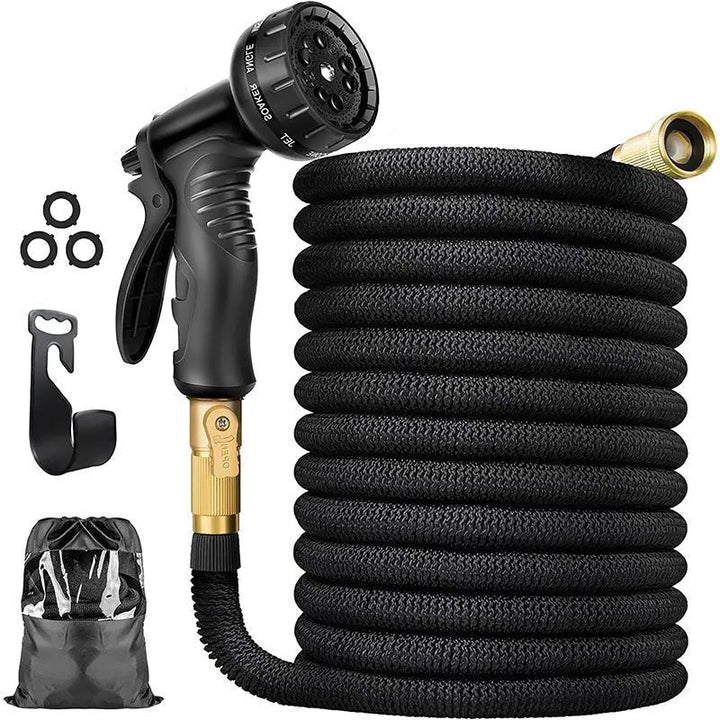 Expandable Garden Hose | 100 FT Flexible Water Hose with 8 Spray Nozzle | Lightweight No-Kink Design