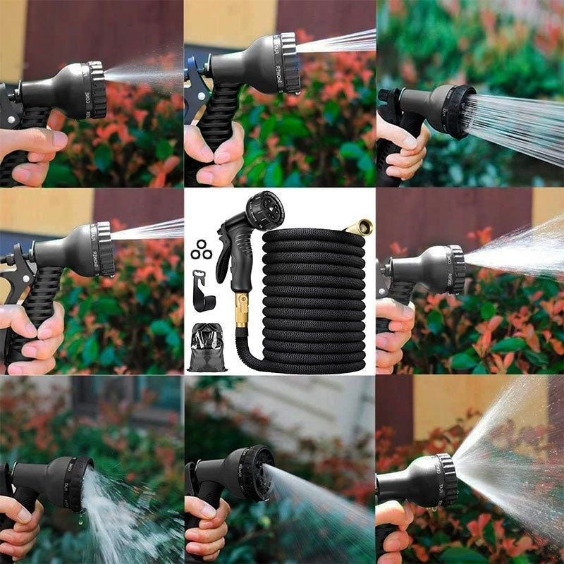 Expandable Garden Hose | 100 FT Flexible Water Hose with 8 Spray Nozzle | Lightweight No-Kink Design
