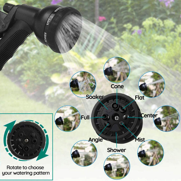 Expandable Garden Hose | 100 FT Flexible Water Hose with 8 Spray Nozzle | Lightweight No-Kink Design
