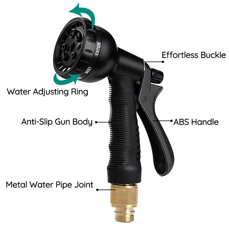 Expandable Garden Hose | 100 FT Flexible Water Hose with 8 Spray Nozzle | Lightweight No-Kink Design