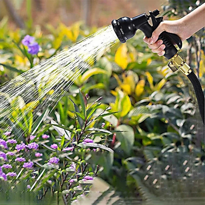 Expandable Garden Hose | Kink-Free Design | Brass Fittings | Expands Up to 100 ft