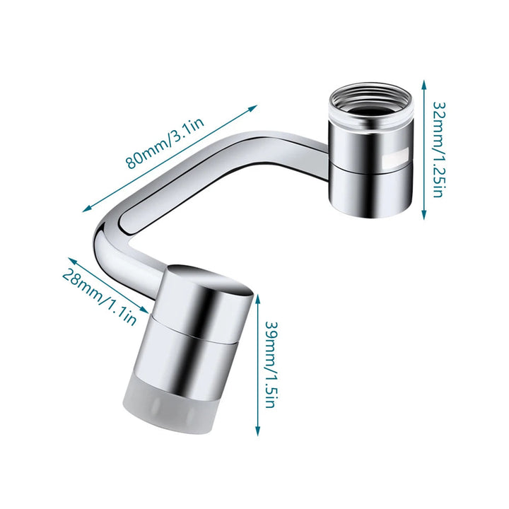 Faucet Extender | 1080° Rotating Spray Attachment | Universal Stainless Steel Adapter for Kitchen &amp; Bathroom Sinks