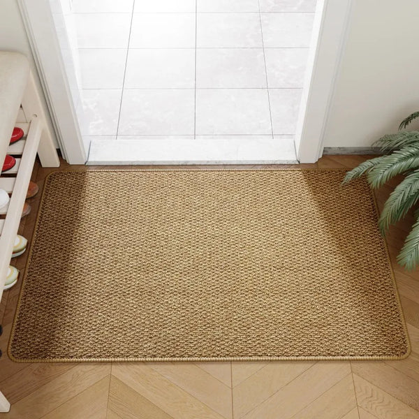 Faux Jute Door Mat | Non-Slip Entry Rug | Durable Indoor & Covered Outdoor Welcome Mat