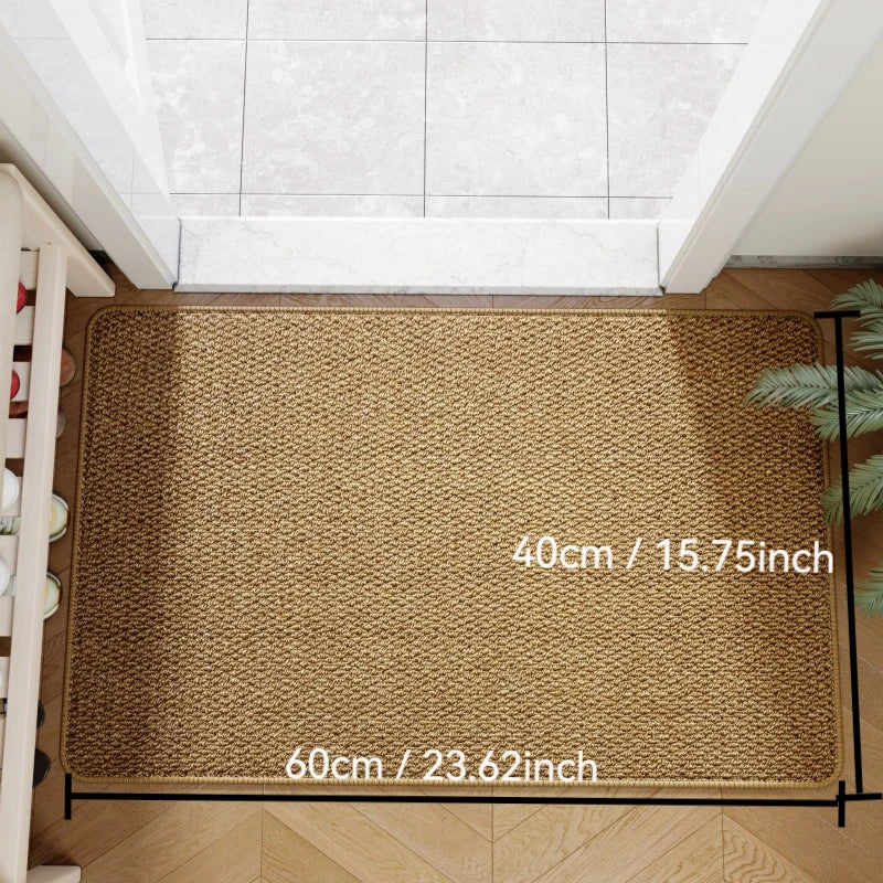 Faux Jute Door Mat | Non-Slip Entry Rug | Durable Indoor &amp; Covered Outdoor Welcome Mat