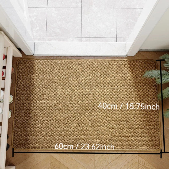 Faux Jute Door Mat | Non-Slip Entry Rug | Durable Indoor &amp; Covered Outdoor Welcome Mat