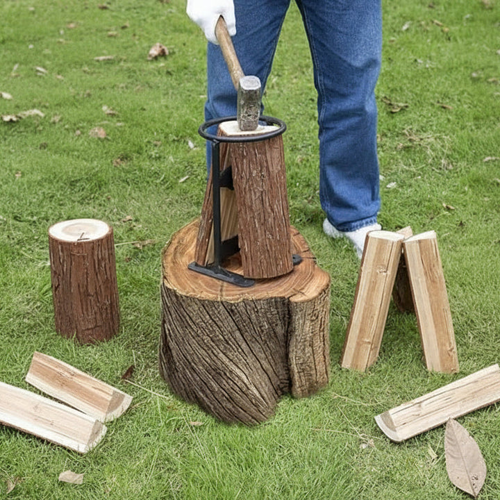 Firewood Splitter | Safe Manual Wood Splitting Tool | Heavy-Duty Steel Construction