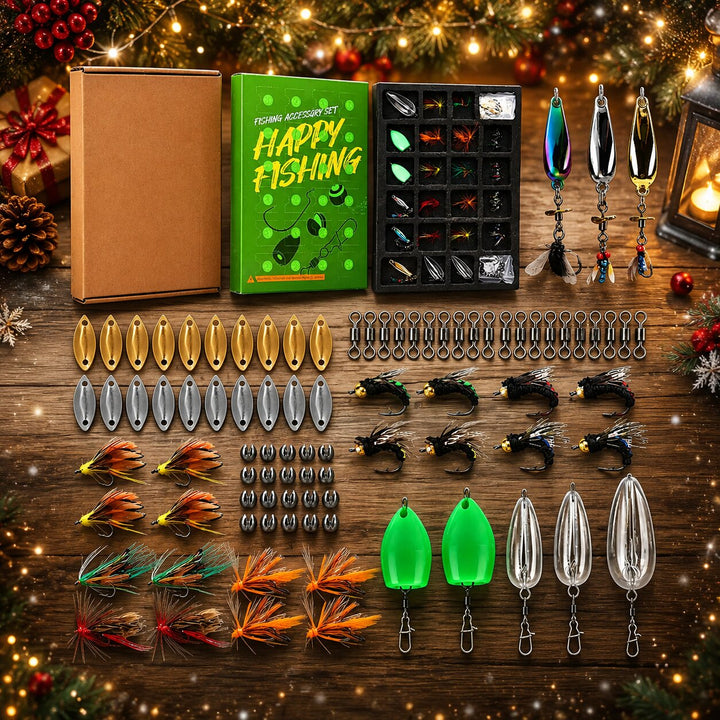 Fishing Advent Calendar | 24 Fishing-Themed Ornaments | Holiday Countdown Collectibles