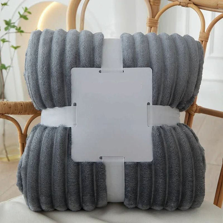 Flannel Fleece Blanket | Wide Stripe Pattern | Soft Polyester | 59.1 x 78.7 in