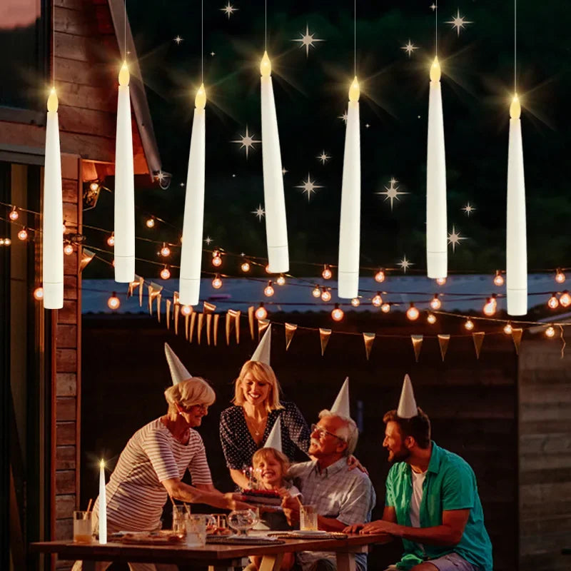 Floating LED Halloween Candle Lights | Magic Wand Remote Control | Hanging Holiday Decoration