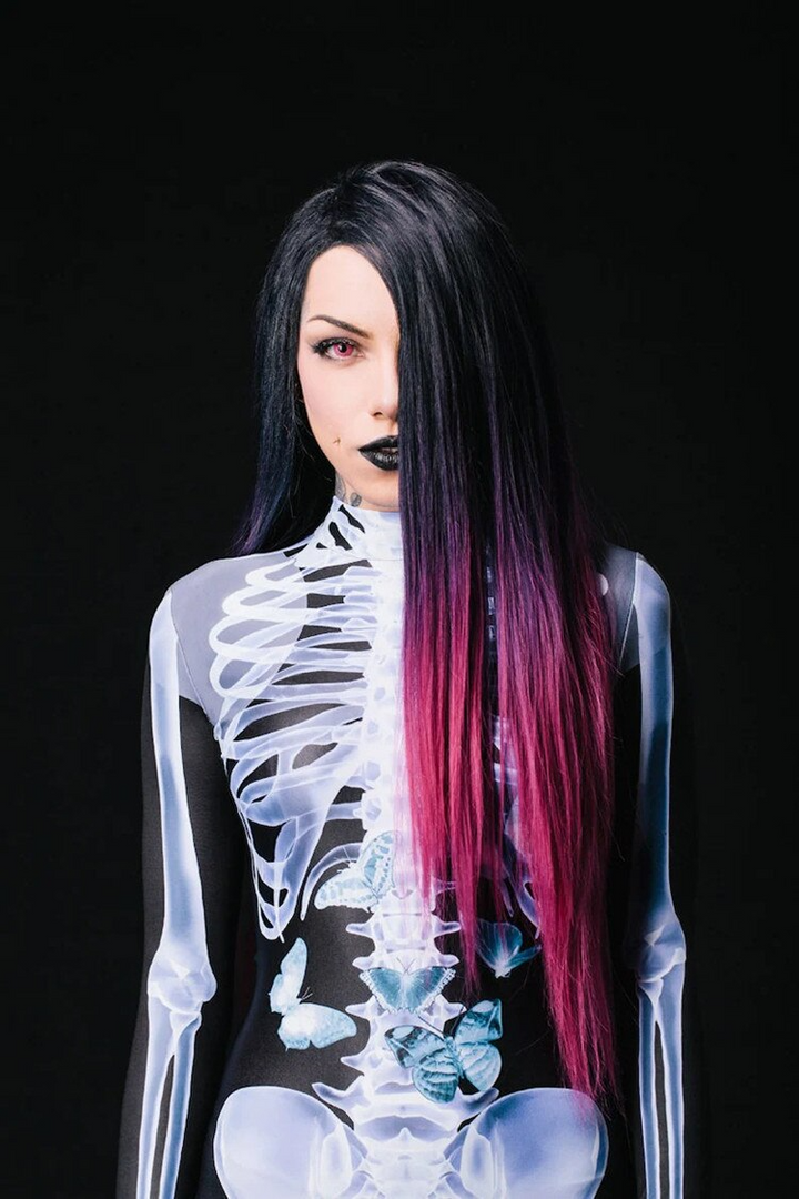 Glow-in-the-Dark Skeleton Costume | Full Body Jumpsuit | Halloween Bone Print Outfit