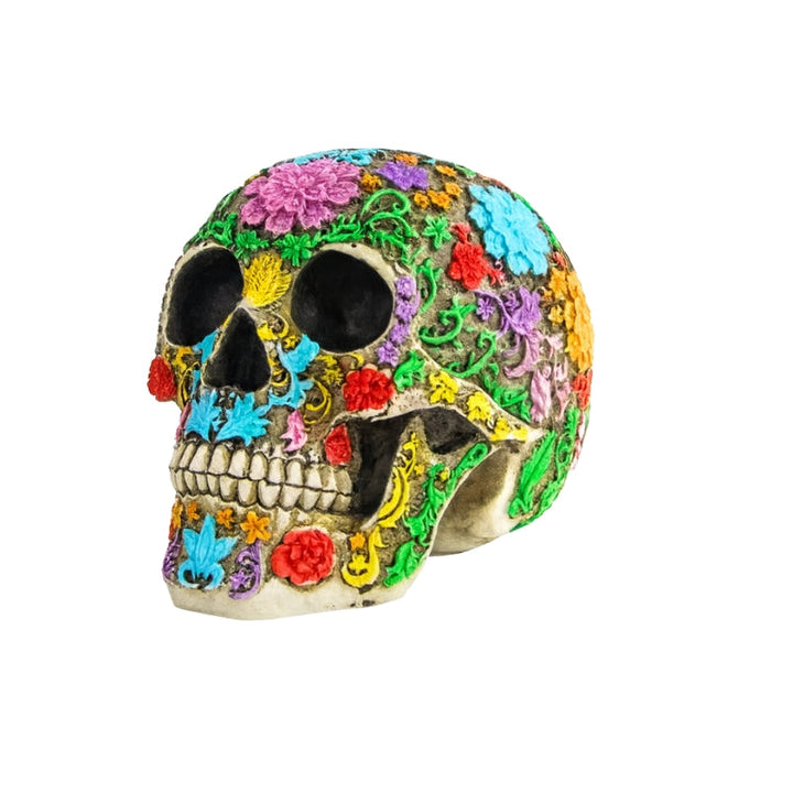 Halloween Skull Sculpture | Detailed Resin Decor | Haunted Tabletop Display