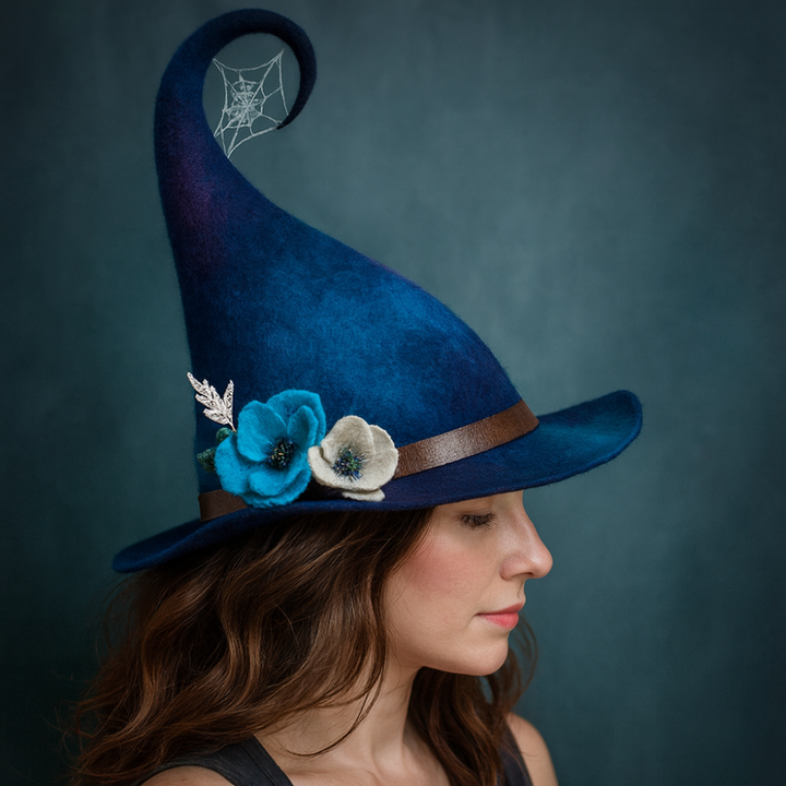 Halloween Witch Hat | Handmade Felt Design | Adjustable Adult Costume Accessory